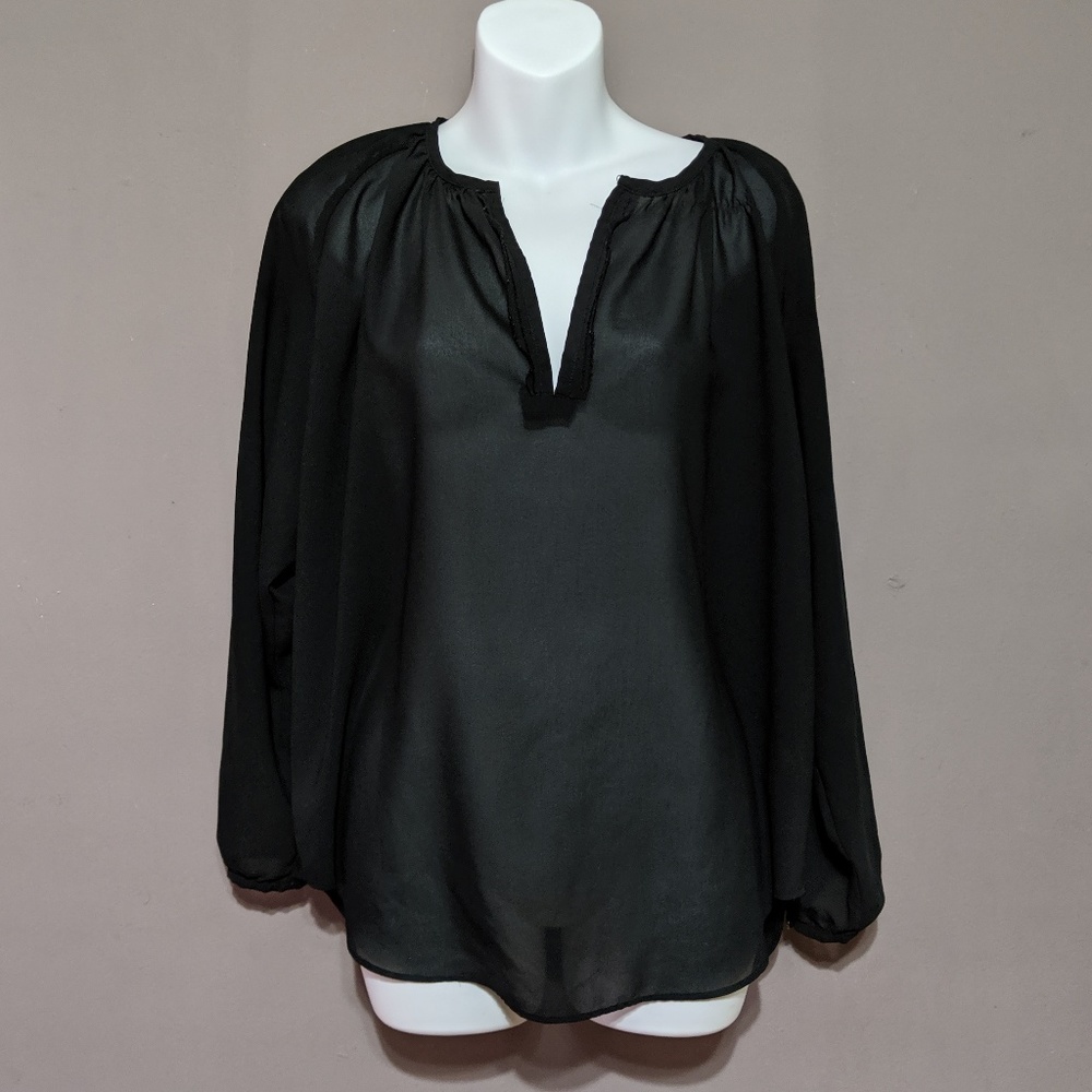 Massimo Black Sheer Blouse
